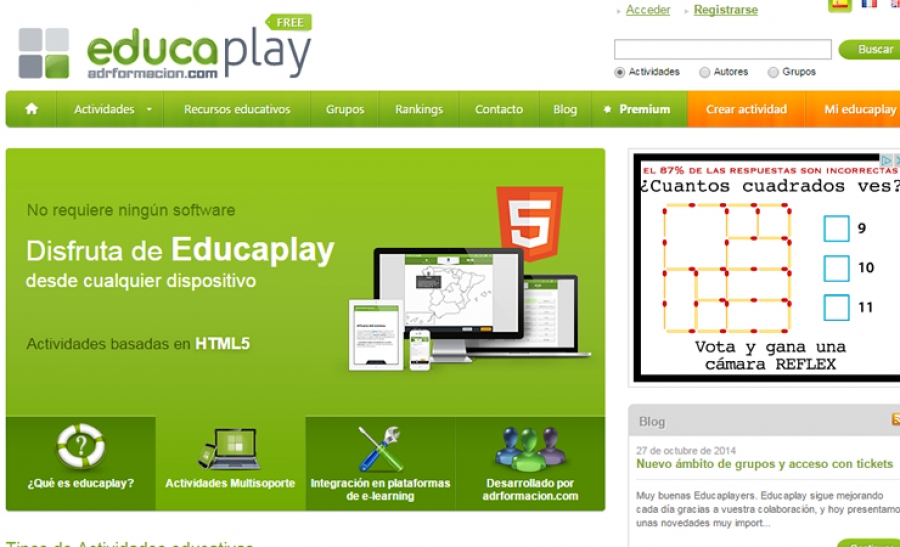 Educaplay, para realizar actividades interactivas